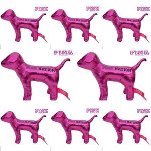 NWT Set of 8 Victorias Secret Pink Mini DOG Metallic Pink Nation Limited Edition
